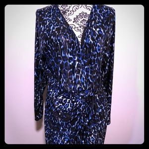 Thalia blue leopard sexy dress XL